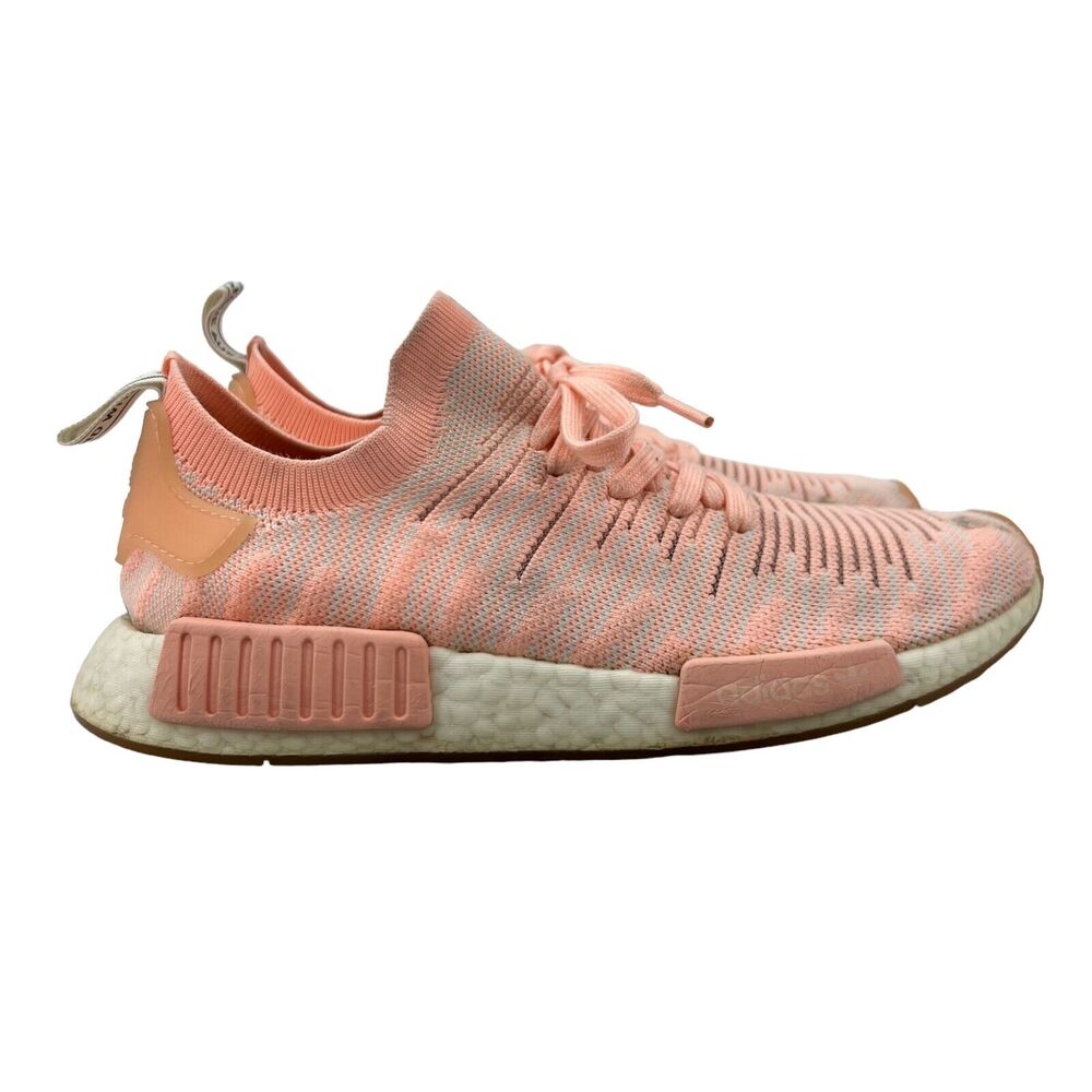 Adidas Womens 10 Nmd R1 Stlt Primeknit Clear Orange Sneakers Shoes AQ1119